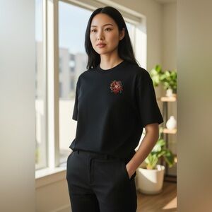 Festive Red and Green Poinsettia Brooch